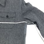 Dialogue  Medium Gray Button-Front Jacket blazer Pockets linen blend Herringbone Photo 4