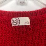 SO  Red Cable Knit Academia Holiday School Workwear Tomato Girl Sweater Sz Small Photo 2