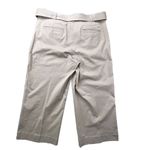 Ralph Lauren Lauren‎  Khaki Size 8 Cropped Belted Wide Leg Cotton Chino Pants Photo 3