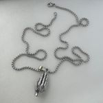 Praying Hands Pendant Necklace for Men Women Streetwear Hip Hop Unisex Style Silver Photo 4