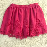 Tobi Red Lace Hem Mini Skirt Size Small Photo 0