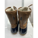 Jbu Womans Maplewood Midcalf Duck Boots 8.5 M Brown Blue Lace Up Photo 4