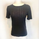 Topshop  black ribbed  short sleeved T-shirt Photo 1