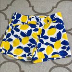Loft  The Riviera Lemons High Waist Blue and Yellow 4” Shorts Photo 2