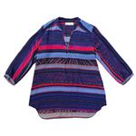 Amanda Uprichard blue, red & purple striped pattern long sleeve tunic top size M Photo 10