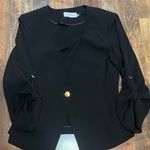 Calvin Klein Black Gold Button Blazer | Women’s 12 | Classic Workwear Photo 0
