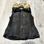 Ymi Fur Trim Jacket Vest Puffer Women’s Black sleeveless winter  large coat chic Photo 1