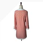 Jude Connally Dress Women Medium Red White Jersey Holly Chain Link Shift Mini Photo 2