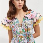 CeliaB Olav Floral Scalloped Midi Dress Floral Womens SIze XS Blue Photo 4