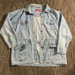 Denim & Co button up cinch waist vintage denim jacket Blue Size L Photo 0