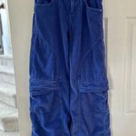 Urban Outfitters  Vibrant Blue Baggy Corduroy Wide Leg Cargo Pants Photo 0