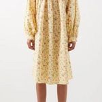 Batsheva + Laura Ashley Beaumaris Floral Print Cotton Dress Yellow Size 4 Photo 0