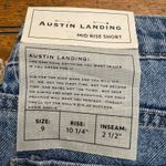 Austin Landing Womens Denim Shorts Mid Rise Belted western cowgirl size 9 Blue Photo 7