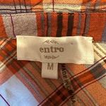 Entro  Orange Plaid Button Down‎ Shirt Sz M Photo 4