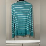 Zenana Outfitters  Turquoise and White Striped Cardigan Photo 3