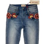 Driftwood Colette High Rise Floral Embroidered Crop Jeans Size 27 Photo 3