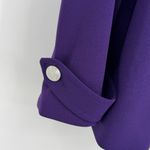 Calvin Klein blazer jacket women's 12P zip front scuba crepe crop purple career Photo 6