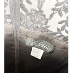 La Femme Ruched Twist Lace Sleeve Column Formal Gown in Gunmetal Gray Size 12 Photo 4