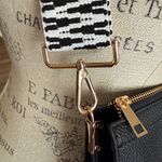 NWT A Wink & A Nod 4 in 1 Black Women's Bag Patterned Guitar Strap Gold Hardware Photo 11