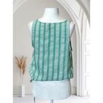 Universal Threads Universal Thread Tank Top Women’s Medium M Green White Striped Sleeveless Scoop Photo 3