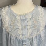 Miss Elaine Nightgown Round Neck Embroidered Pop Over Long Sleeve M Blue Nighty Size M Photo 2