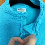 Cottonseeds 3 Button Pullover Top Bright Blue Size Small Coastal Lagenlook Photo 3