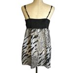 Topia Vintage Y2K Animal Print Baby Doll Sleeveless Top Tunic Large‎ USA B9603 Black Photo 5