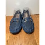 H By Bendel Shoes Womens Size 9W Blue Leather Perforated Loafer Moc Drivers Photo 1