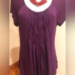 Coldwater Creek  Purple SS Scoop Neck Blouse Sz. L Photo 2