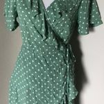 Stella Rae's Green Polka Dot Ruffle Trim Wrap Dress  Photo 0