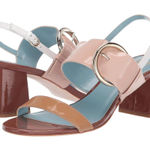 Frances Valentine Betty Patent Leather Heeled Sandal Size 9 Brown Photo 0