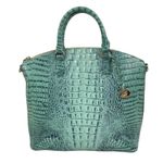 Brahmin Large Duxbury Satchel Bag Biscay Melbourne Blue Green Leather Croc Photo 3