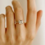 Stunning Solid Silver Ring With 0.6ct Asscher Cut Moissanite Photo 0