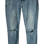 Free People Size 26 Jeans Skinny Cropped Distressed Low Rise Blue Denim 812 Photo 0