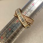 Michael Kors  Rose Gold Tone Baguette Pave Crystals Interlocking Ring Size 7.5 Photo 7