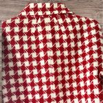 Rafaella Vintage  Red & White Houndstooth Blazer, Size M Photo 3