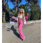 ZARA Pink Wide Leg HIgh Rise Denim Jeans Size 38 / US 6 NEW NWT Photo 5