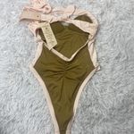 Free People x We Are HAH Pull It Thru Bodysuit Swimsuit One Piece Shroom XS NWT Green Photo 5