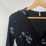 Free People  Black Jasmine Embroidered Long Sleeve Mini Dress 2 Photo 4