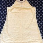 Candie's Vintage Yellow Lace Dress with Rhinestones around Collar Size L Photo 0