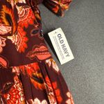 Old Navy Tiered Mini Dress Womens S Floral Print Red Short Sleeve V Neck NWT Photo 1