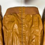 Maternity Faux Leather Vintage Full Zip Jacket Medium Tan Size undefined Photo 2