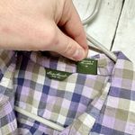 Eddie Bauer Shirt Women Medium Purple Pink Plaid Flannel Long Sleeve Hike Cotton Photo 2