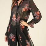 Timing ✨ Black Sheer Floral Tunic✨ Photo 0