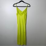 Bardot  Sharnie Neon Yellow Green Satin Cowl Neck Midi Slip Dress Size 6/Small Photo 7