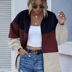 SheIn Drawstring Hem Zip Up Jacket Photo 0