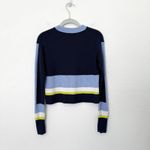 Athleta [] Blue Colorblock Trailhead Striped Merino Wool Cropped Sweater‎ Sz XXS Photo 2