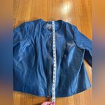 Jessica London Vintage Blue Collarless Leather  Jacket, Size 20W Photo 4