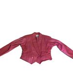 PELLE CUIR VINTAGE 1990'S PINK LEATHER FRONT BUTTON JACKET (M) Size M Photo 8