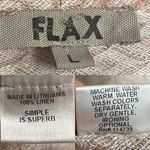 Flax  Womens Shirt Tunic Beige Tan Short Sleeve Diamond Pattern Size Large Photo 7